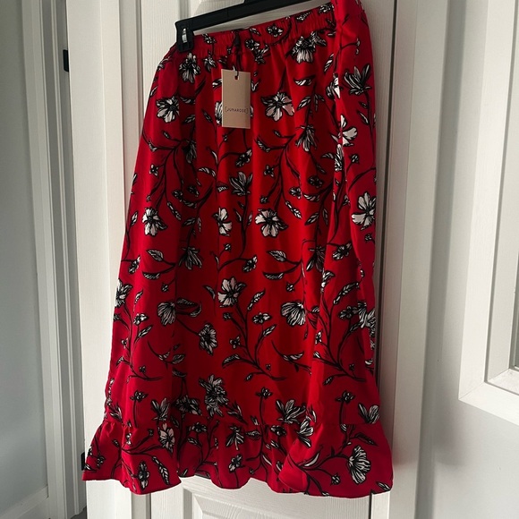 Junarose Dresses & Skirts - Junarose Red Floral Ruffled A-Line Skirt New With Tags Retails $69 Plus Size 24